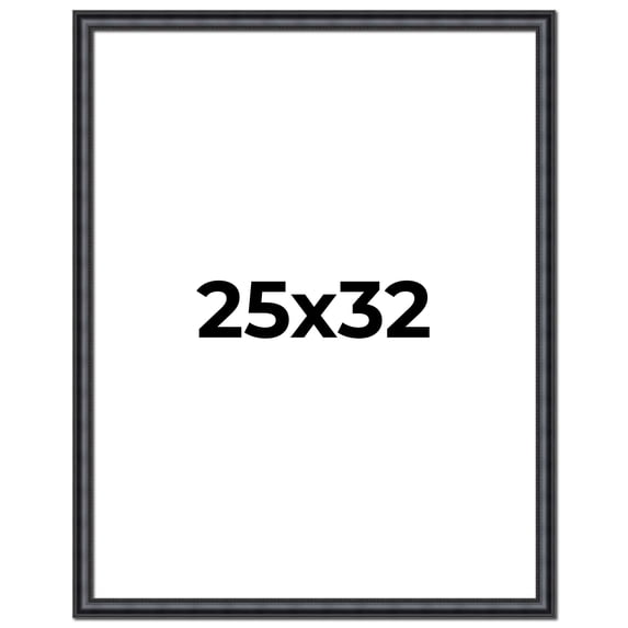 25x32 Frame Black Real Wood Picture Frame Width 1.25 inches | Interior Frame Depth 0.5 inches |