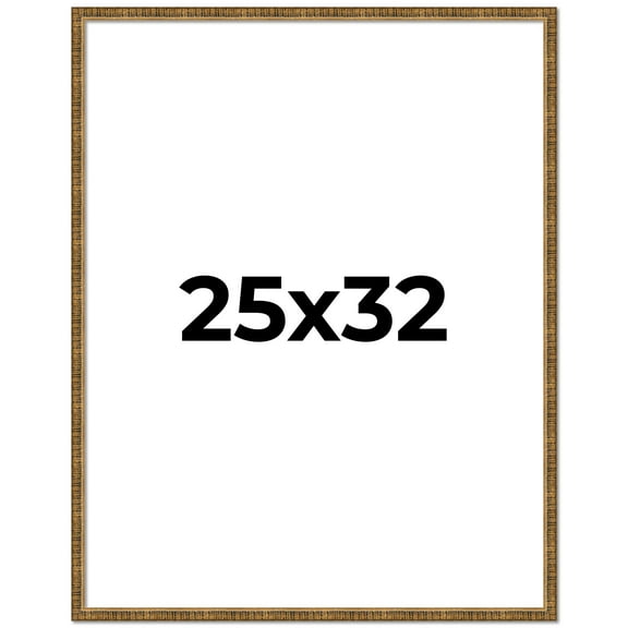 25x32 Frame Gold Kingsley Distressed Solid Wood Picture Frame Width 0.75 Inches | Interior Frame
