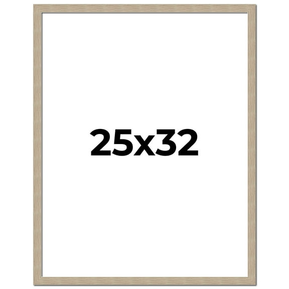 25x32 Frame Grey Solid Wood Picture Frame Width 1 Inches | Interior Frame Depth 0.5 Inches |