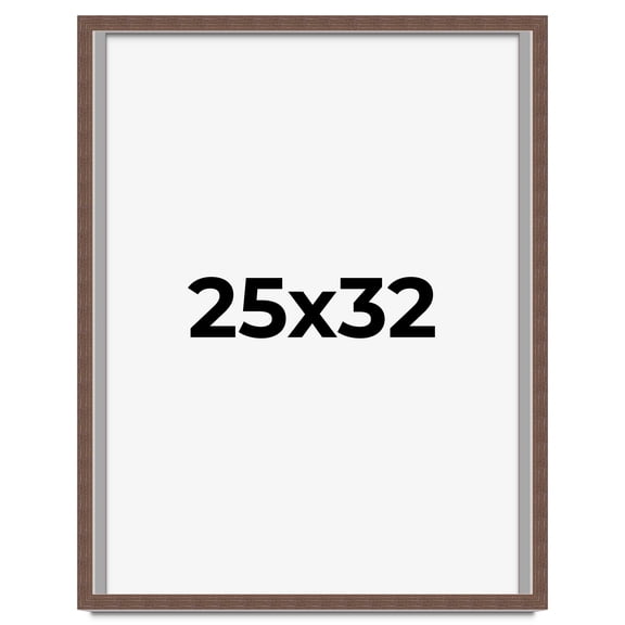 25x32 Shadow Box Frame Brown | 1.125 inches Deep Real Wood Rustic Shadowbox Display Frame | UV