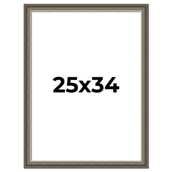 25x34 Frame Brown Solid Wood Picture Frame | 1.75 Inch Moulding Width | Austin Frame Complete with