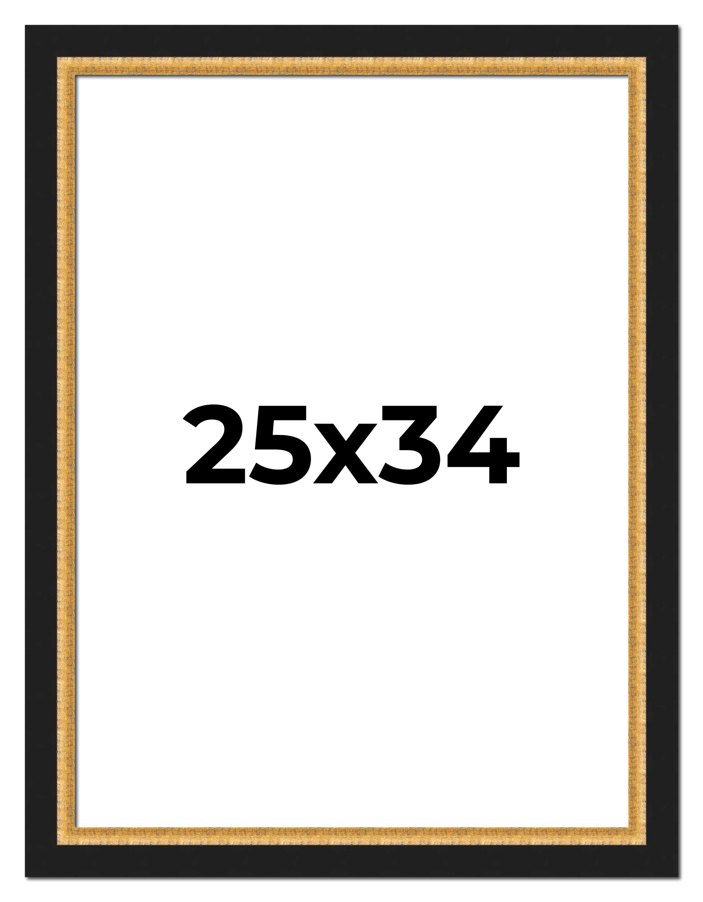 25x34 Frame Gold Real Wood Picture Frame Width 2.25 Inches | Interior ...