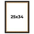 thumbnail image 1 of 25x34 Frame Gold Real Wood Picture Frame Width 2.25 Inches | Interior Frame Depth 0.5 Inches |, 1 of 8