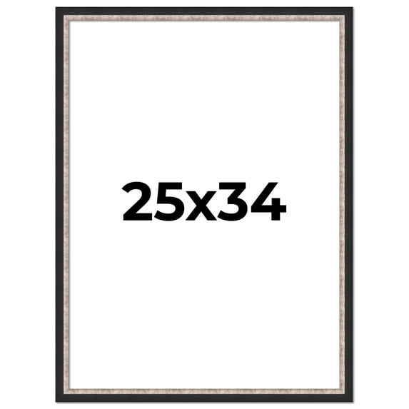25x34 Frame Silver Real Wood Picture Frame Width 1.25 Inches | Interior Frame Depth 0.75 Inches |