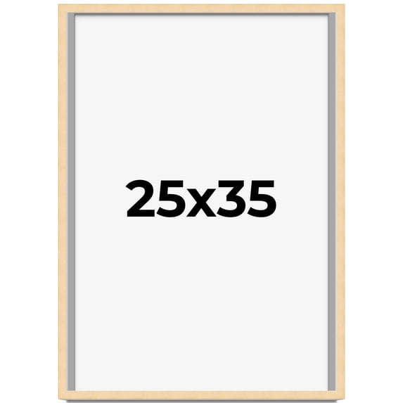 25x35 Frame Beige Real Wood Picture Frame Width 0.75 inches | Interior Frame Depth 0.5 inches |