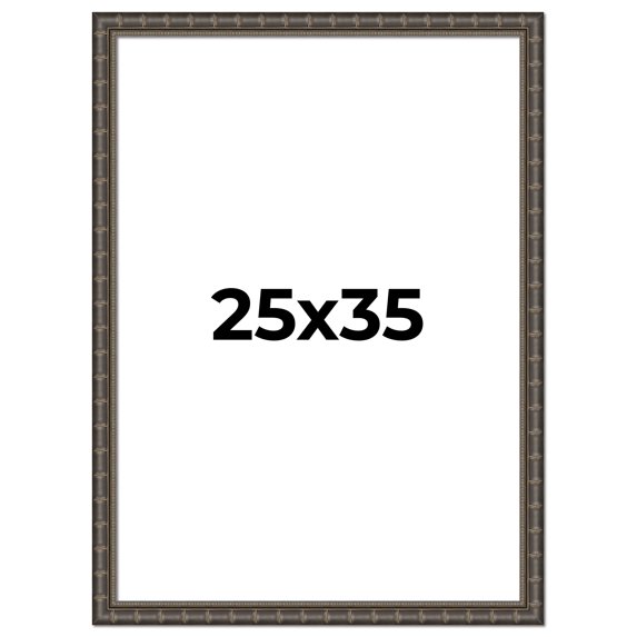 25x35 Frame Black Bamboo Solid Wood Picture Frame Width 1.5 Inches | Interior Frame Depth 0.5