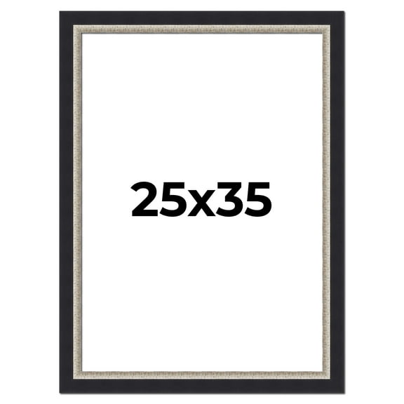 25x35 Frame Black Real Wood Picture Frame Width 2.25 Inches | Interior Frame Depth 0.5 Inches |