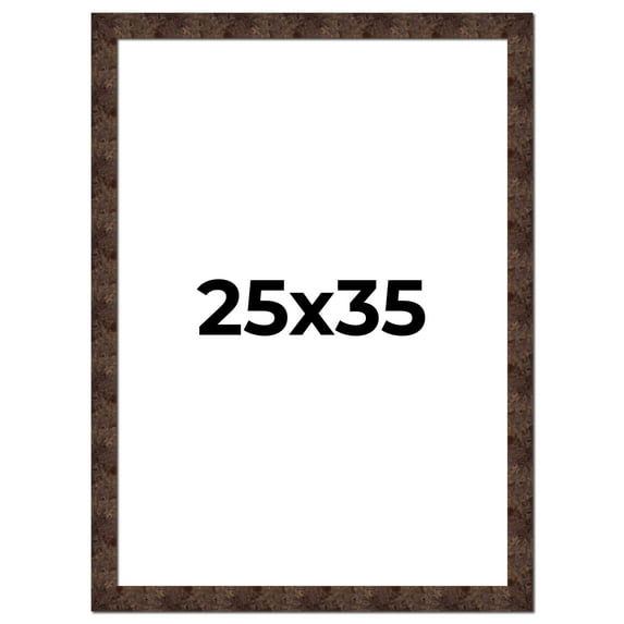25x35 Frame Brown Burl Real Wood Picture Frame Width 1.625 Inches | Interior Frame Depth 0.5 Inches