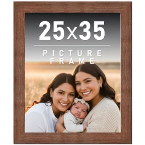25x35 Frame Brown Distressed Barnwood Picture Frame | Rustic Farmhouse Photo Frame Includes UV