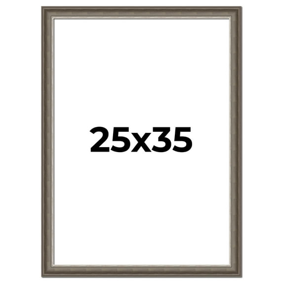 25x35 Frame Brown Solid Wood Picture Frame | 1.75 Inch Moulding Width | Austin Frame Complete with