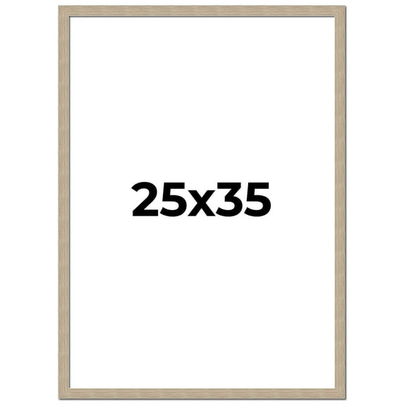 25x35 Frame Grey Solid Wood Picture Frame Width 1 Inches | Interior Frame Depth 0.5 Inches |