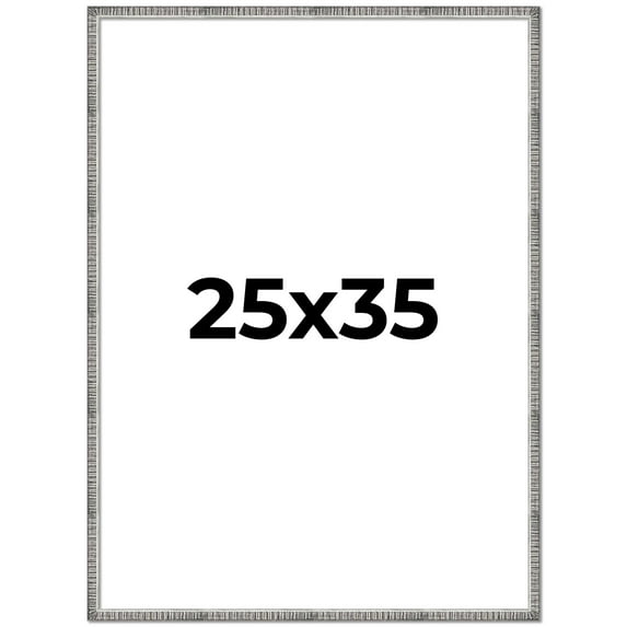 25x35 Frame Silver Picture Frame - Complete Modern Photo Frame Includes UV Acrylic Shatter Guard