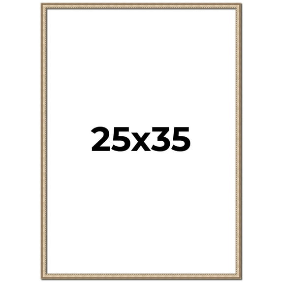 25x35 Frame Silver Real Wood Picture Frame Width 0.75 Inches | Interior Frame Depth 0.5 Inches |