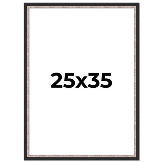 25x35 Frame Silver Real Wood Picture Frame Width 1.25 Inches | Interior Frame Depth 0.75 Inches |