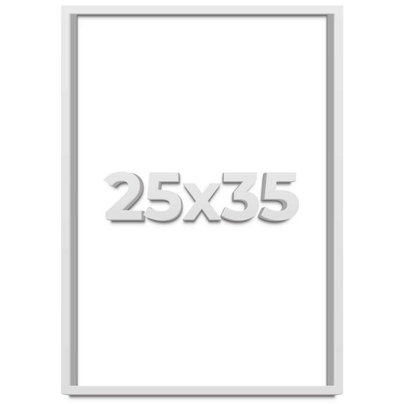 25x35 Shadow Box Frame White | 2 Inches Deep Real Wood Contemporary Shadowbox Display Frame | UV