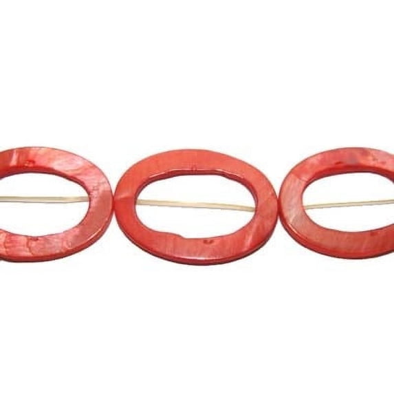 25x35mm Red Mother Of Pearl Carved Oval Beads Genuine Gemstone Natural Jewelry Making