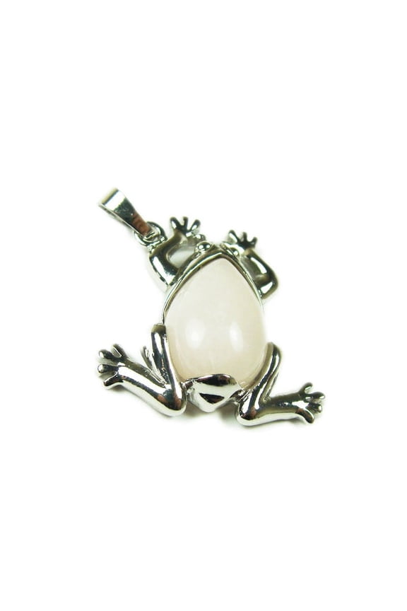 25x35mm Rose Quarzt Frog Pendant For Jewelry Making