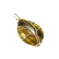 thumbnail image 1 of 25x35mm Wired Tiger Eye Teardrop Pendant For Jewelry Making, 1 of 1