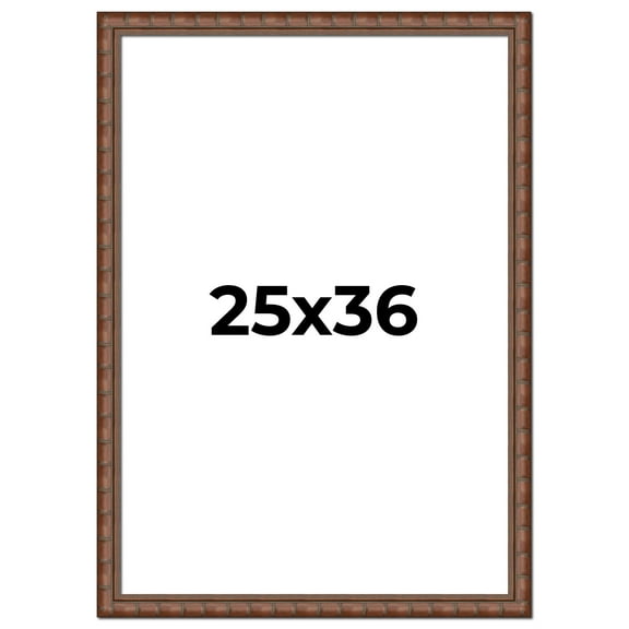 25x36 Dark Brown Bamboo Real Wood Picture Frame Width 1.5 inches | Interior Frame Depth 0.5 inches