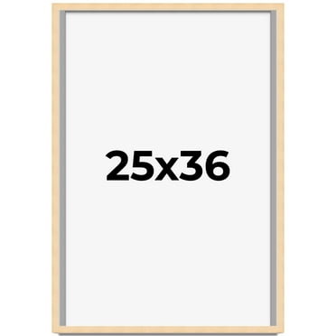 25x36 Frame Beige Real Wood Picture Frame Width 0.75 inches | Interior Frame Depth 0.5 inches |