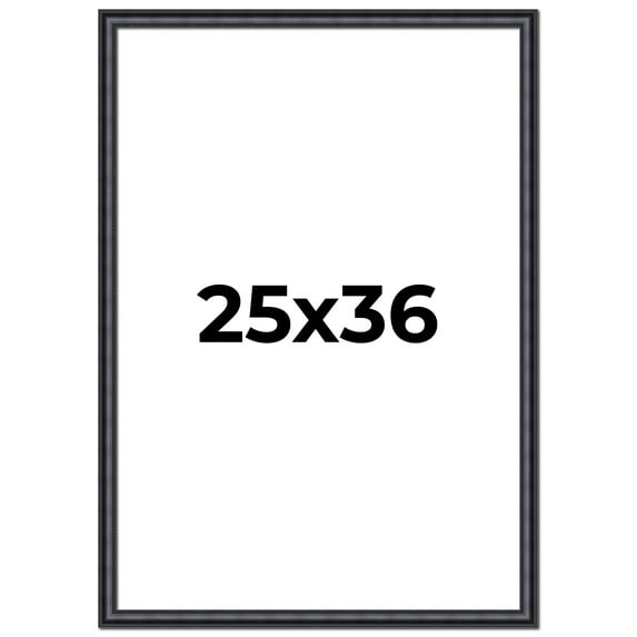 25x36 Frame Black Real Wood Picture Frame Width 1.25 inches | Interior Frame Depth 0.5 inches |