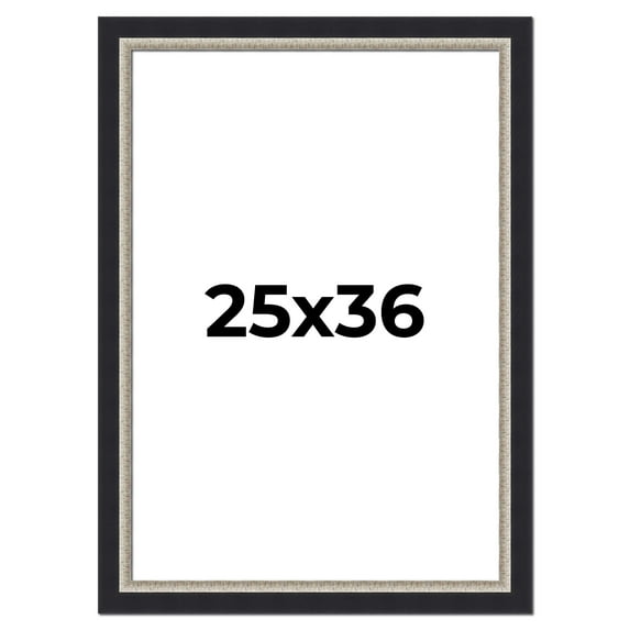 25x36 Frame Black Real Wood Picture Frame Width 2.25 Inches | Interior Frame Depth 0.5 Inches |