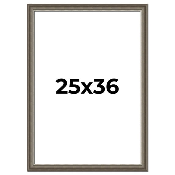 25x36 Frame Brown Solid Wood Picture Frame | 1.75 Inch Moulding Width | Austin Frame Complete with