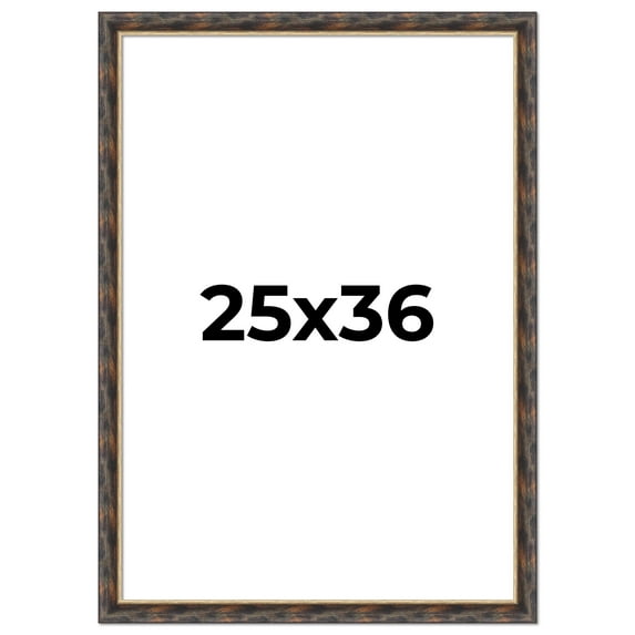 25x36 Frame Gold Real Wood Picture Frame Width 1.5 inches | Interior Frame Depth 0.5 inches |