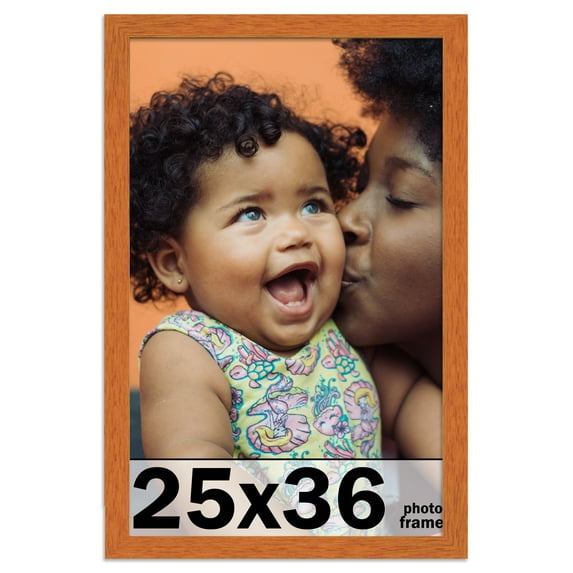 25x36 Frame Honey Pecan Brown Picture Frame - Modern Photo Frame Includes UV Acrylic Shatter Guard