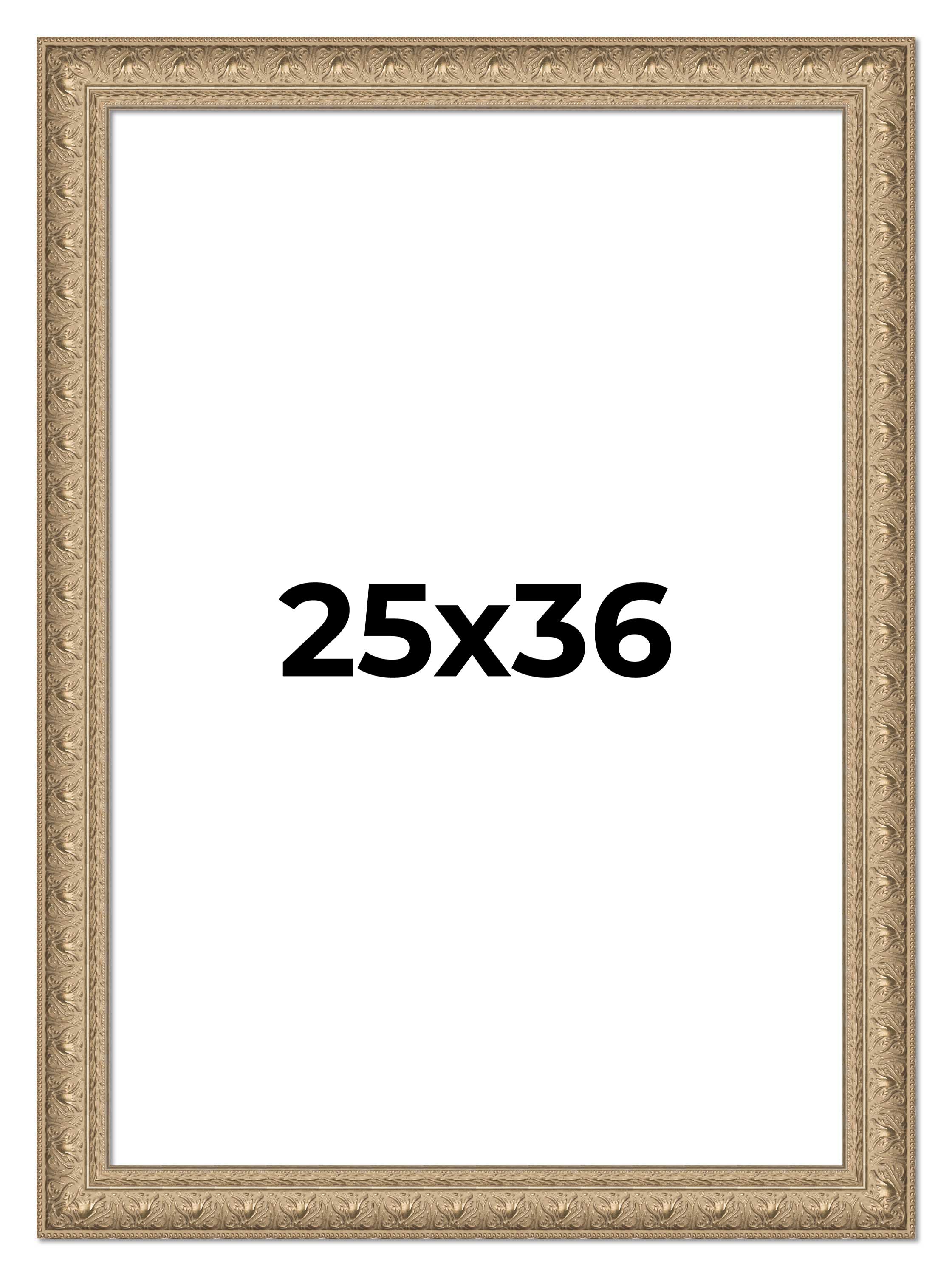 25x36 Frame Ornate Silver Beaded Solid Wood Picture Frame Width 2.5 ...