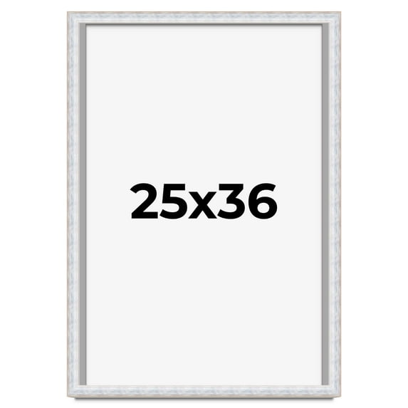 25x36 Shadow Box Frame Silver | 1.625 Inches Deep Real Wood Contemporary Shadowbox Display Frame |