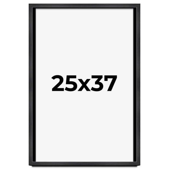 25x37 Frame Black Charcoal Grey Wood Textured Picture Frame | 0.75 Inch Moulding Width | Gunmetal
