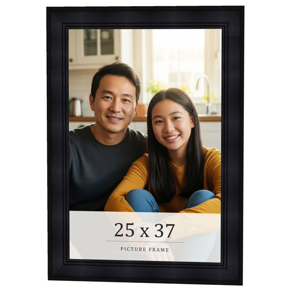 25x37 Frame Black Passaggi Solid Wood Picture Frame Width 1.5 Inches | Interior Depth 0.5 Inches |