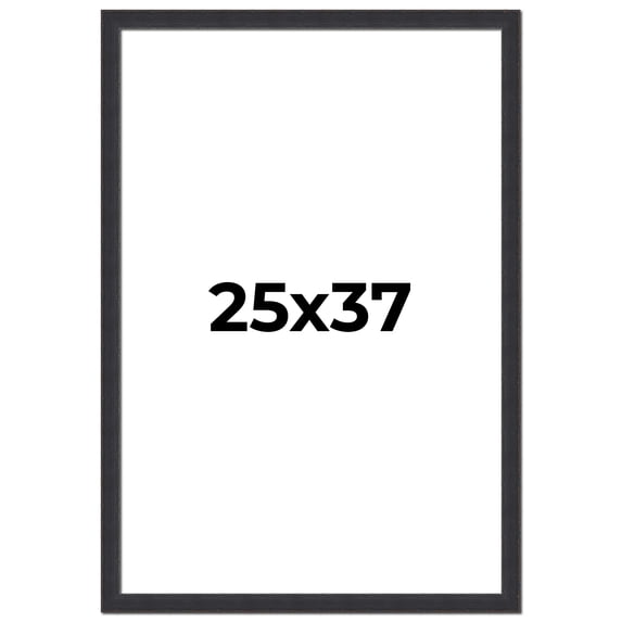 25x37 Frame Black Real Wood Picture Frame Width 1.25 Inches | Interior Frame Depth 0.5 Inches |