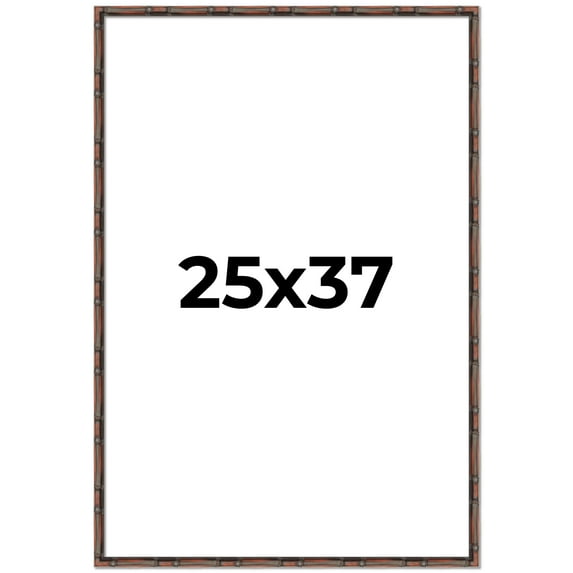 25x37 Frame Brown Bamboo with Dark Coffee/Walnut Finish | Solid Wood Picture Frame Width 0.75