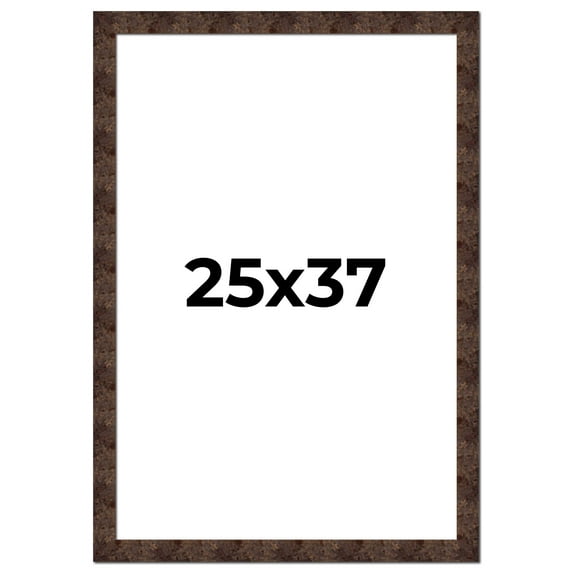 25x37 Frame Brown Burl Real Wood Picture Frame Width 1.625 Inches | Interior Frame Depth 0.5 Inches
