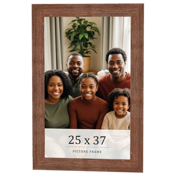 25x37 Frame Brown Farmhouse Solid Wood Picture Frame Width 1.5 Inches | Interior Frame Depth 0.5