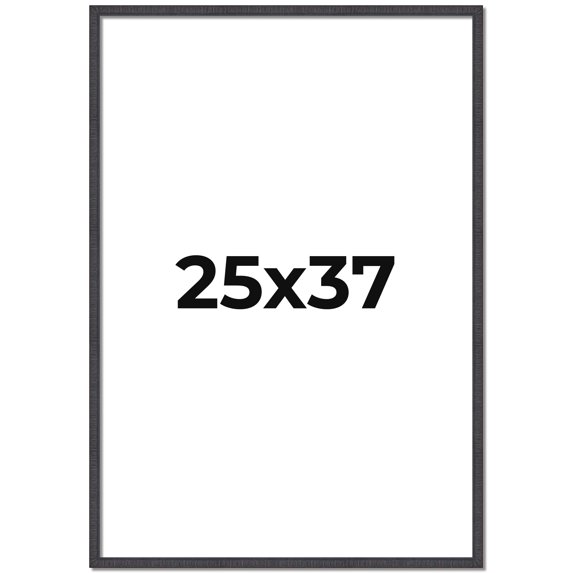 25x37 Frame Brown Solid Wood Picture Frame - Complete Modern Photo Frame Includes UV Acrylic
