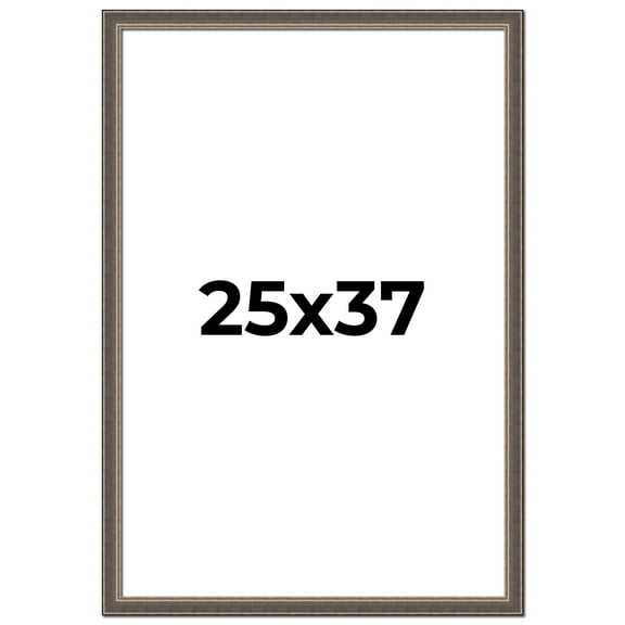 25x37 Frame Silver Real Wood Picture Frame Width 1.25 Inches | Interior Frame Depth 0.5 Inches |