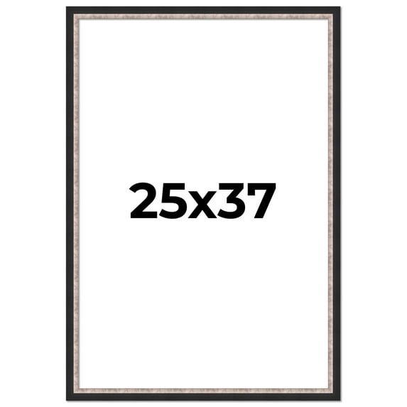 25x37 Frame Silver Real Wood Picture Frame Width 1.25 Inches | Interior Frame Depth 0.75 Inches |
