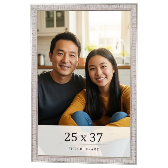 25x37 Frame White Real Wood Picture Frame Width 0.75 inches | Interior Frame Depth 0.5 inches |
