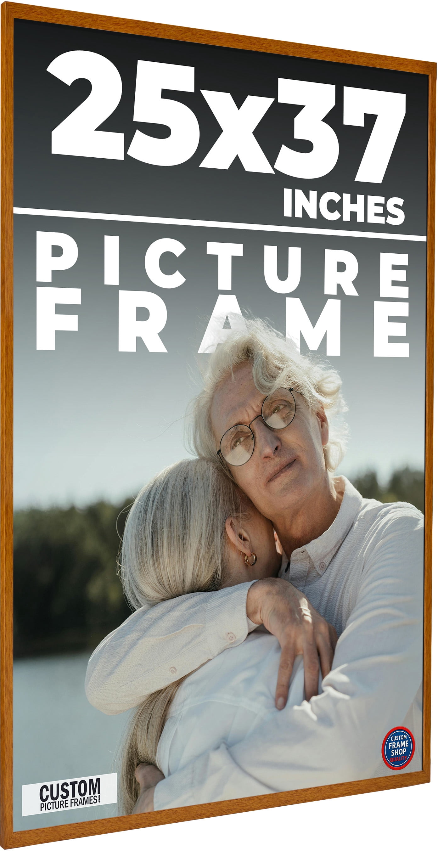 25x37 Honey Brown Real Wood Picture Frame Width 0.75 inches | Interior ...
