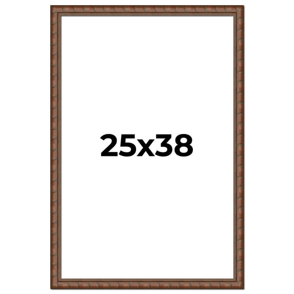 25x38 Dark Brown Bamboo Real Wood Picture Frame Width 1.5 inches | Interior Frame Depth 0.5 inches