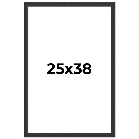 25x38 Frame Black Real Wood Picture Frame Width 1.25 Inches | Interior Frame Depth 0.5 Inches |