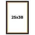 thumbnail image 1 of 25x38 Frame Gold Real Wood Picture Frame Width 2.25 Inches | Interior Frame Depth 0.5 Inches |, 1 of 8