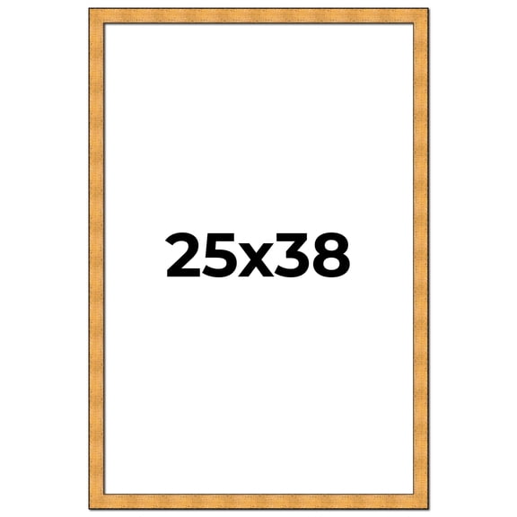 25x38 Frame Gold Rustic Solid Wood Picture Frame | 1.25 Inch Wide Moulding | Rustique Gold