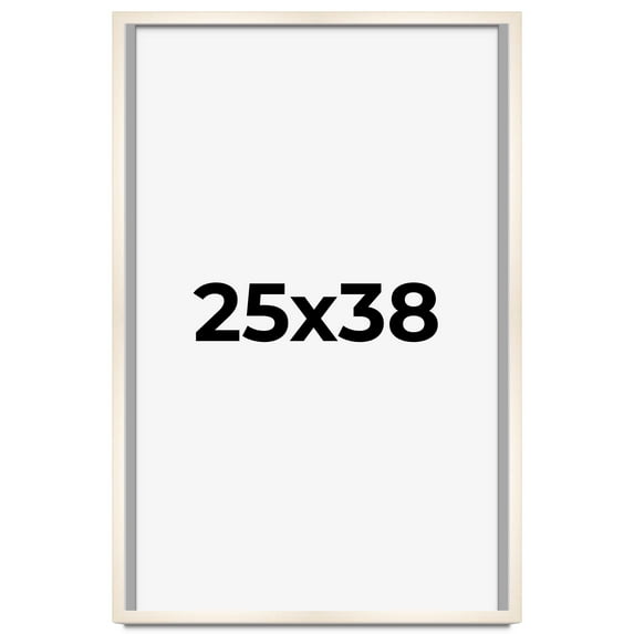 25x38 Frame White Wheat Solid Wood Picture Frame | Moulding Width 0.75 Inches | Interior Depth 0.5