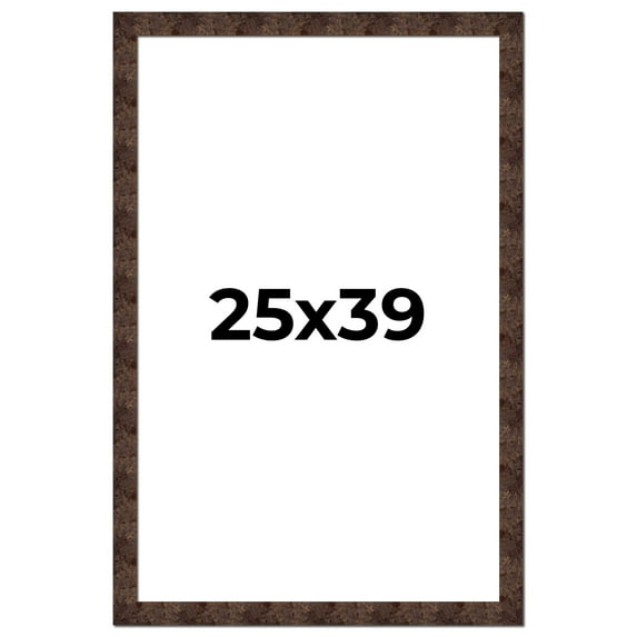 25x39 Frame Brown Burl Real Wood Picture Frame Width 1.625 Inches | Interior Frame Depth 0.5 Inches