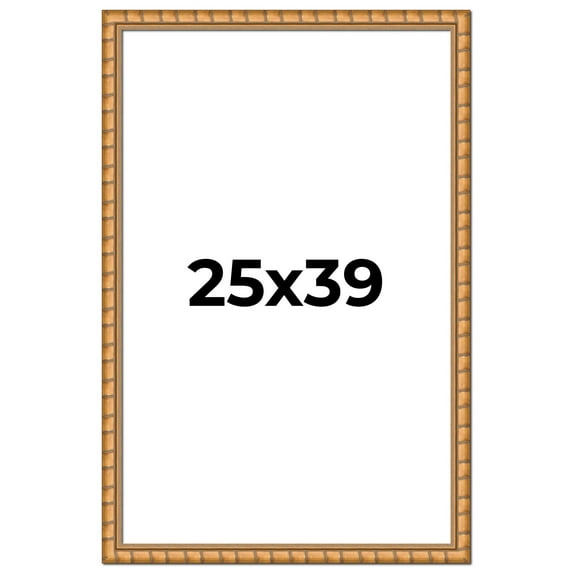 25x39 Frame Gold Real Wood Picture Frame Width 1.5 inches | Interior Frame Depth 0.5 inches |