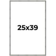 thumbnail image 1 of 25x39 Frame Silver Grey Distressed Solid Wood Picture Frame | 0.75 Inch Moulding Width | Interior, 1 of 8